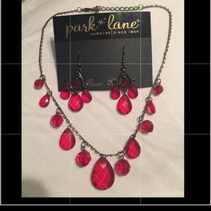 Park Lane red hot necklace and earrings